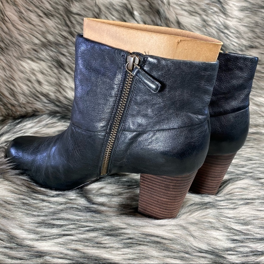 Black Cassidy Bootie Ankle Boot Block Heel - Picture 11 of 12